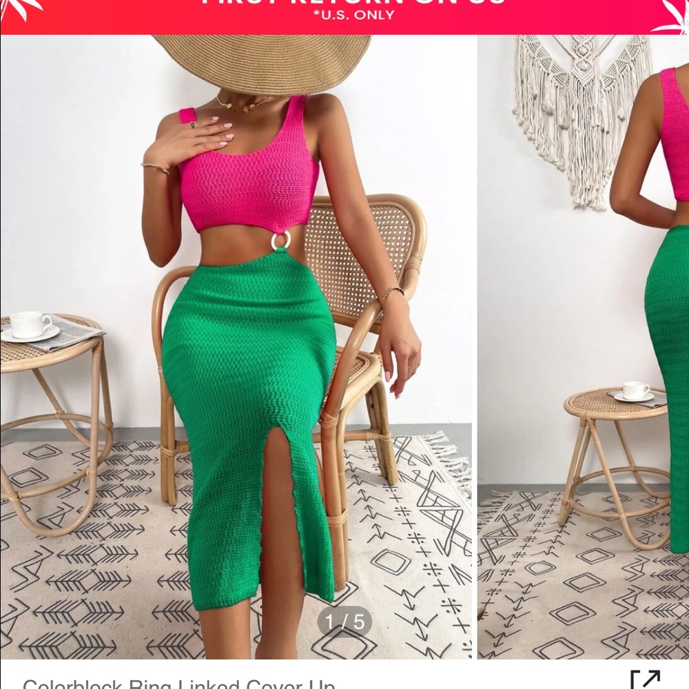 Green/Pink dress
